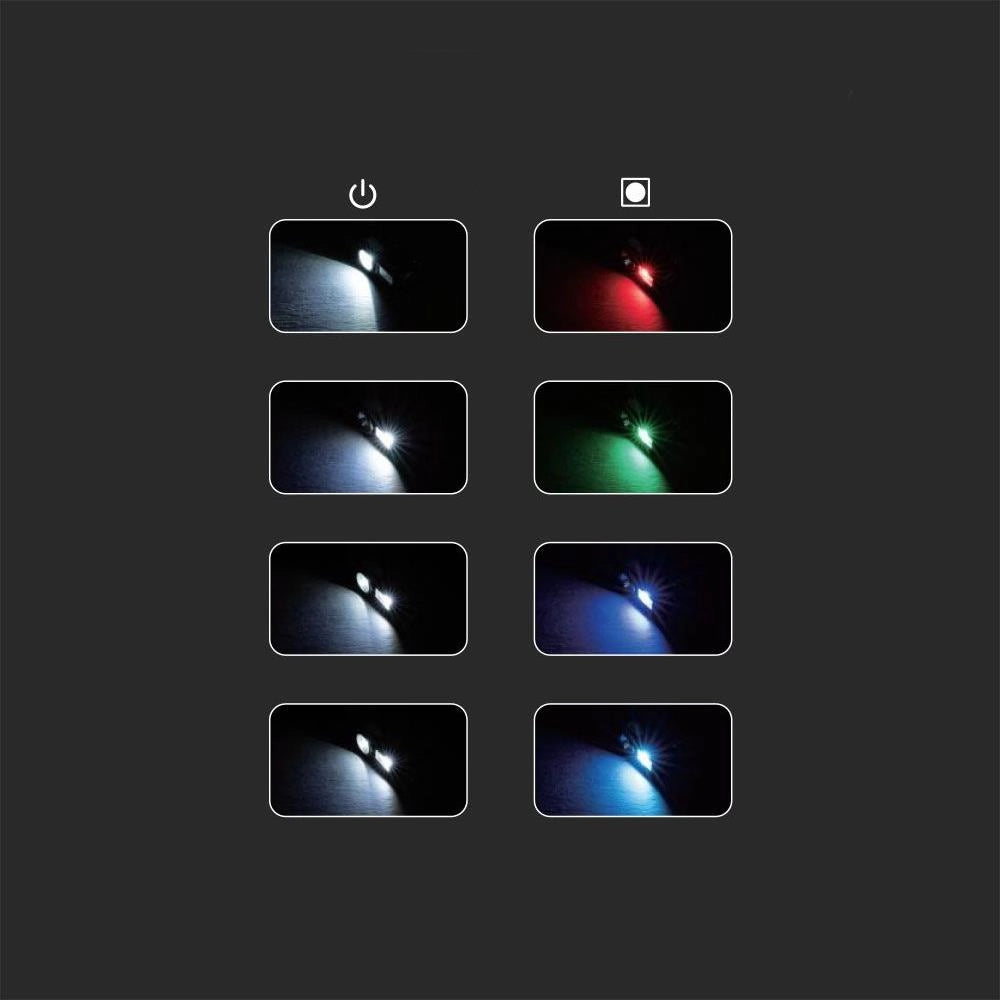 Torcia frontale/bici LED RGB 190lm USB-C IP43 V-TAC