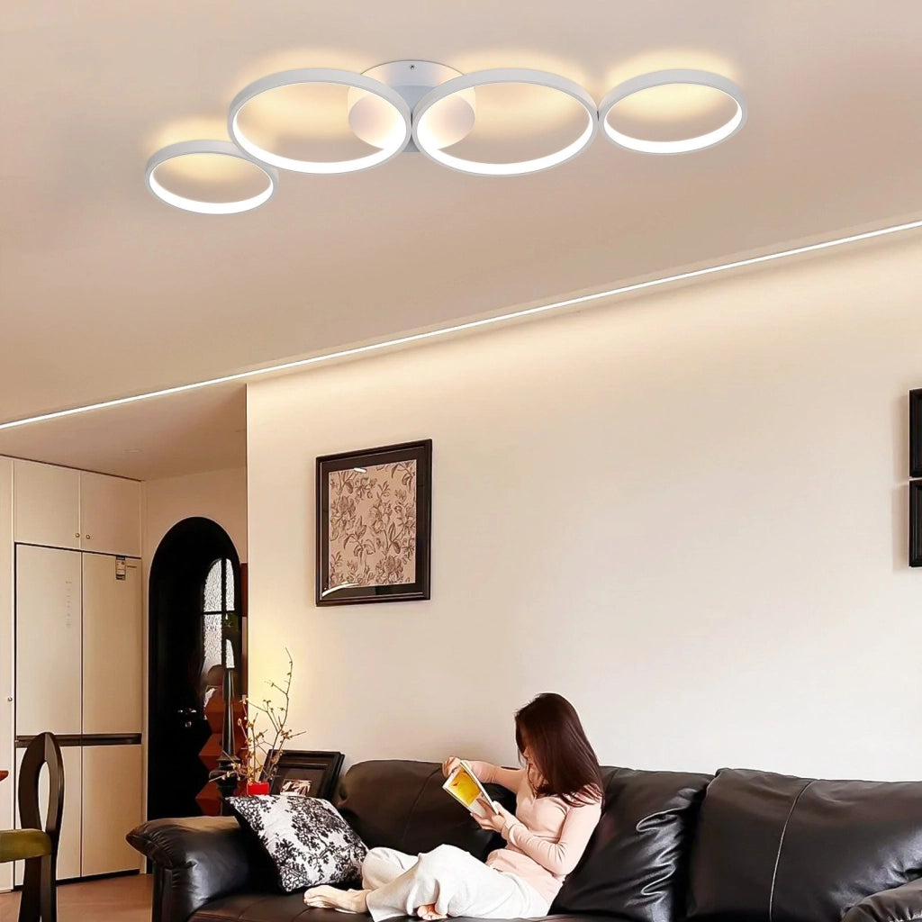 ZMH Lampada da soffitto plafoniera LED moderna con telecomando design per soggiorno