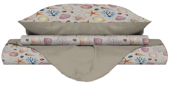 Copripiumino Matrimoniale con Federe Stampato Marea