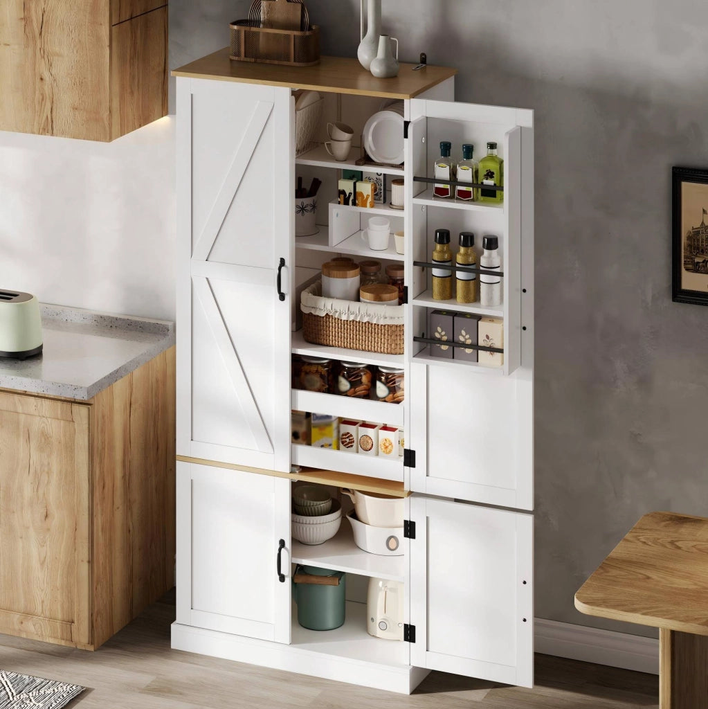 Armadio alto 80x40x180 cm bianco in MDF, luce con sensore e 2 cassetti