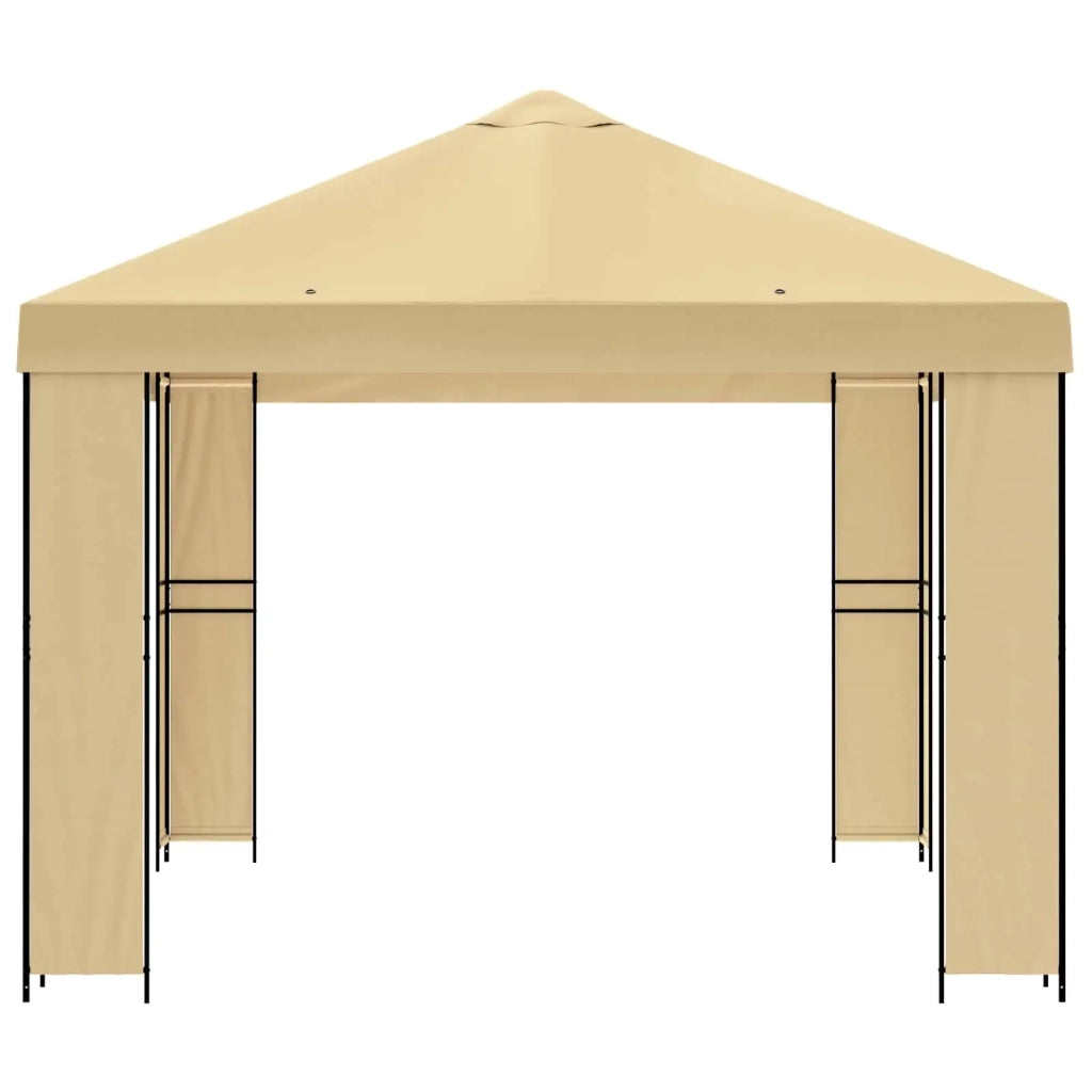 Gazebo 4 × 3 m Crema Poliestere e Acciaio 190 gsm