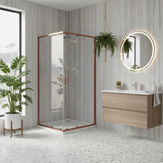 Cabina Doccia Rea City 80x80 Copperbrush con piatto doccia Savoy black