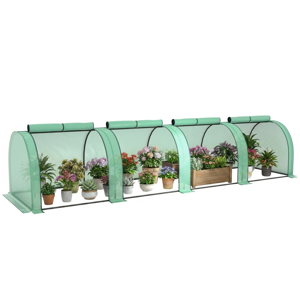 Serra da giardino per pomodori ¨C zephmum ¨C verde 4x1x0.8m acciaio PE anti-UV
