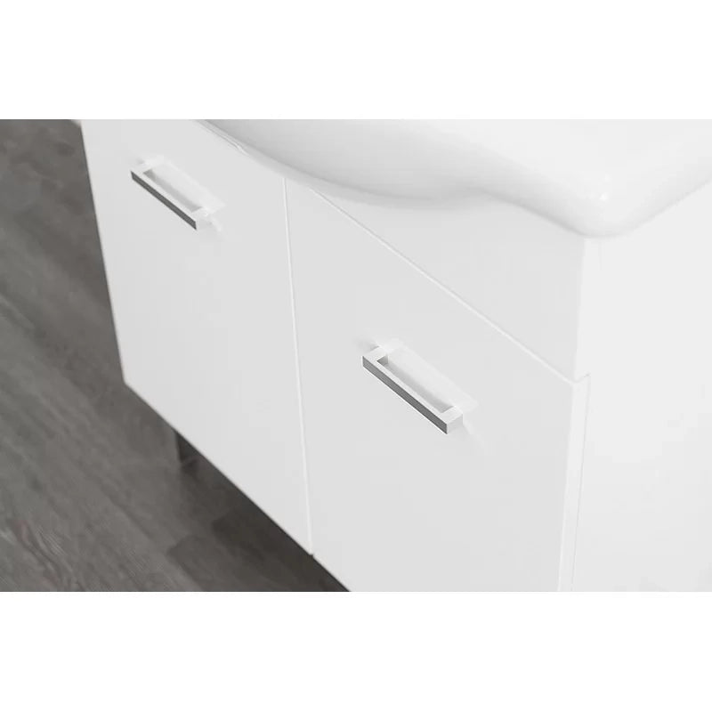 Mobile bagno venice bianco lucido cm 75 con lavabo e specchio