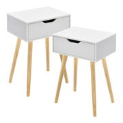 Set Östersund di 2 Comodini con Cassetto - Bianco [en.casa]