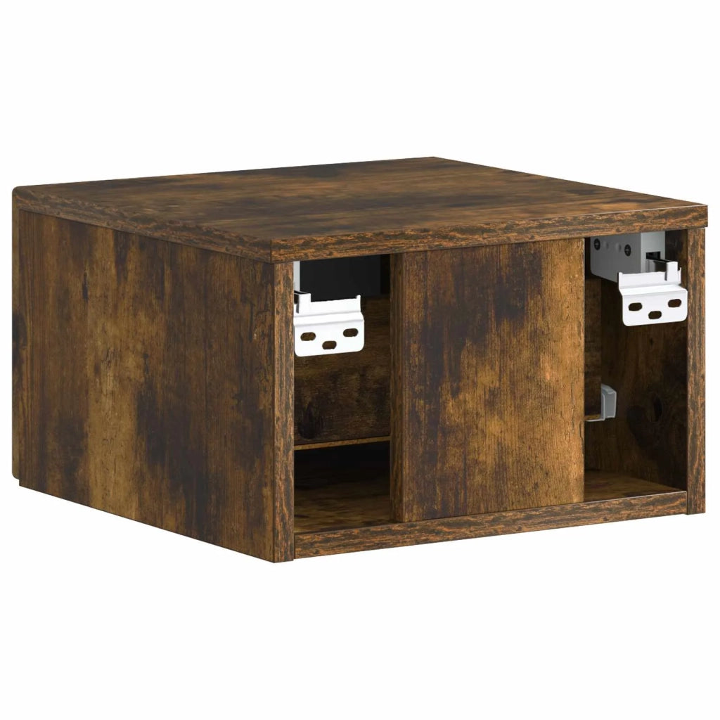Mobiletto da notte a muro Rovere Fumo 34,5 x 33 x 20 cm 899285