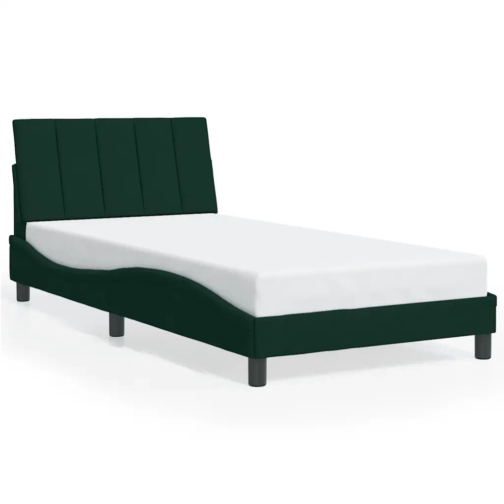 Giroletto con Luci LED Verde Scuro 100x200 cm in Velluto