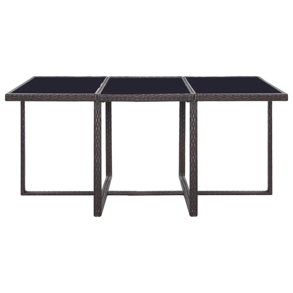 Set da Pranzo da Giardino 11 pz con Cuscini Polyrattan Marrone cod mxl 38881