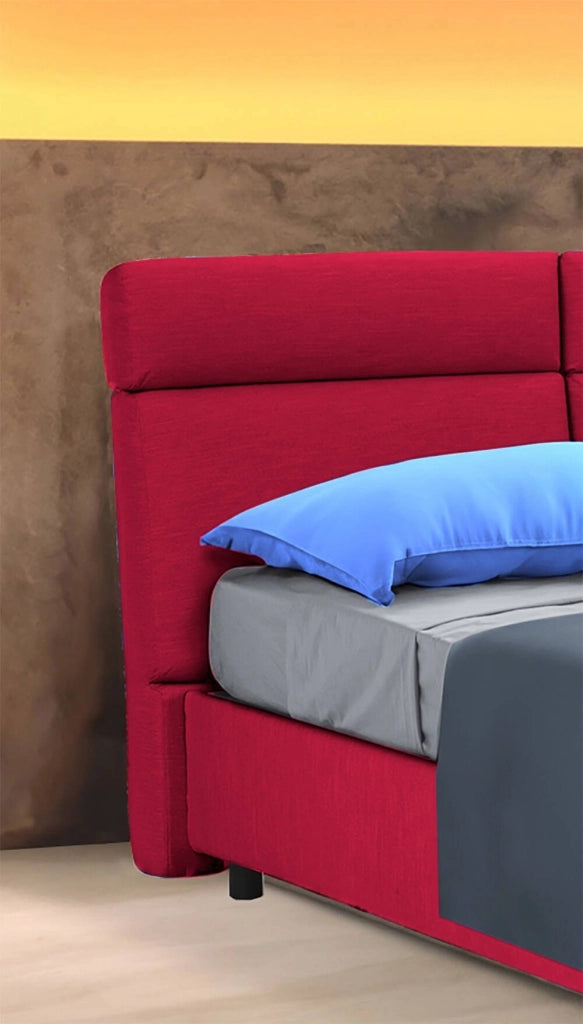 Letto Matrimoniale Asica, Letto Matrimoniale Materasso Incluso Made in Italy, Rosso
