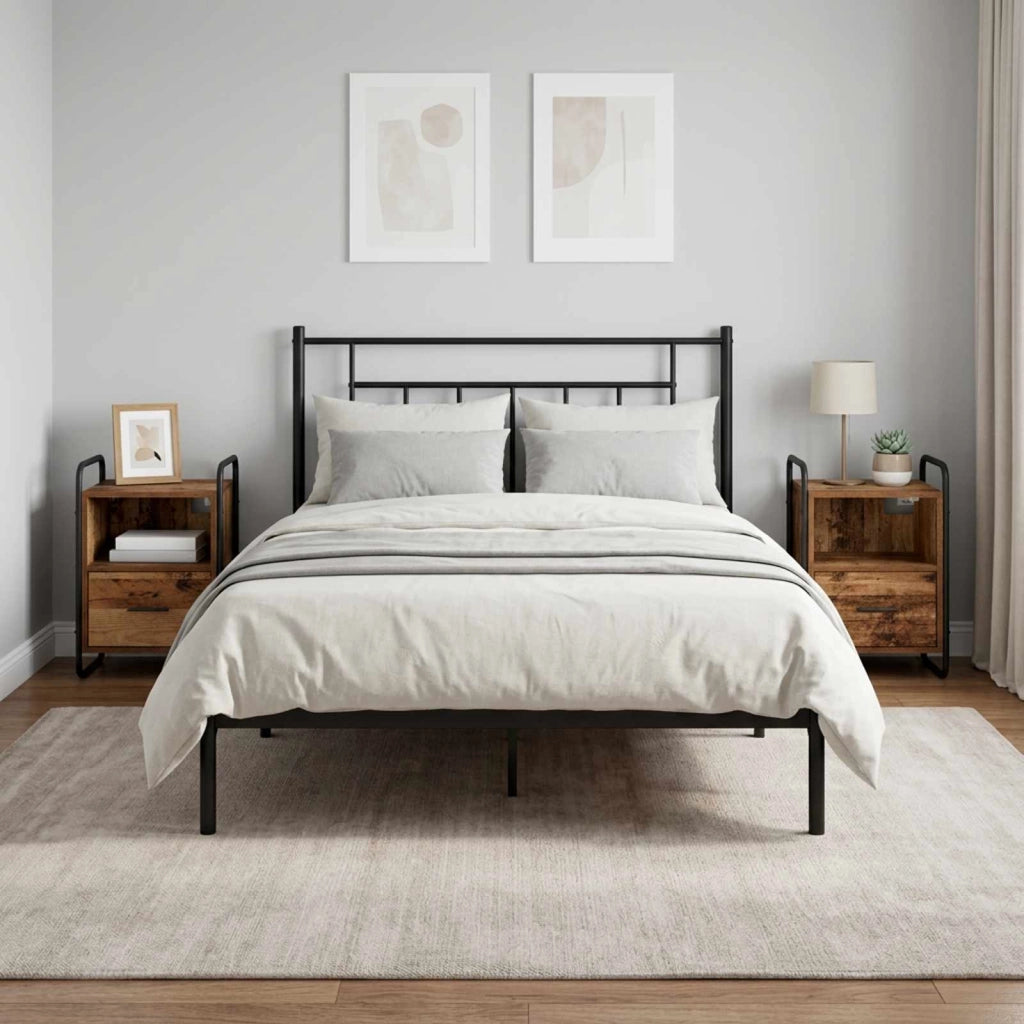 Mobiletto da Letto Appeso 2 pz Legno antico 40 x 30 x 60 cm 8013575