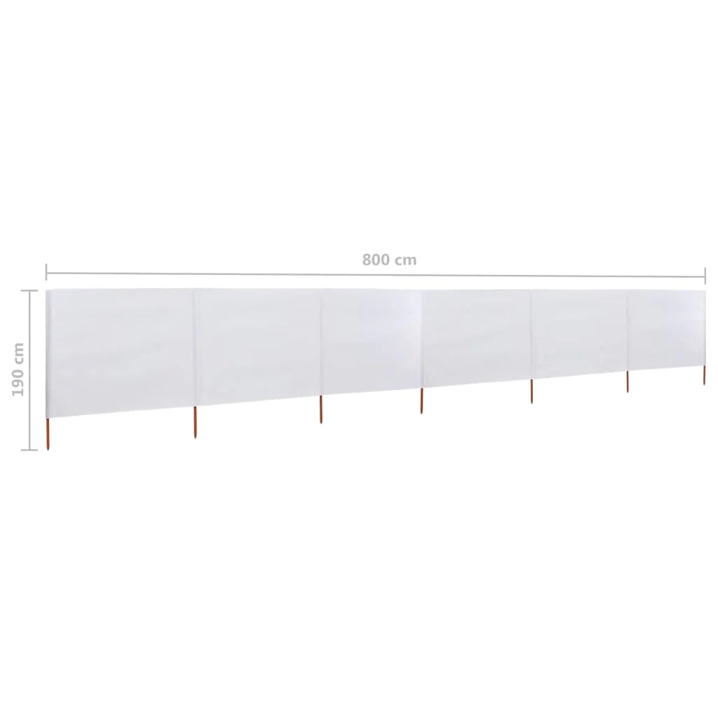 Schermo divisorio in tessuto a 6 pannelli 800 x 160 cm bianco sabbia 02_0008843