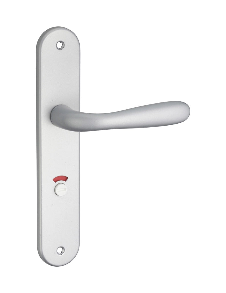 Maniglia Goccia E 195 con piastra serratura e indicatore, cromo satinato - THIRARD
