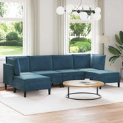 Set di mobili per il soggiorno con cuscino 6 pcs Blu Velluto 3413772