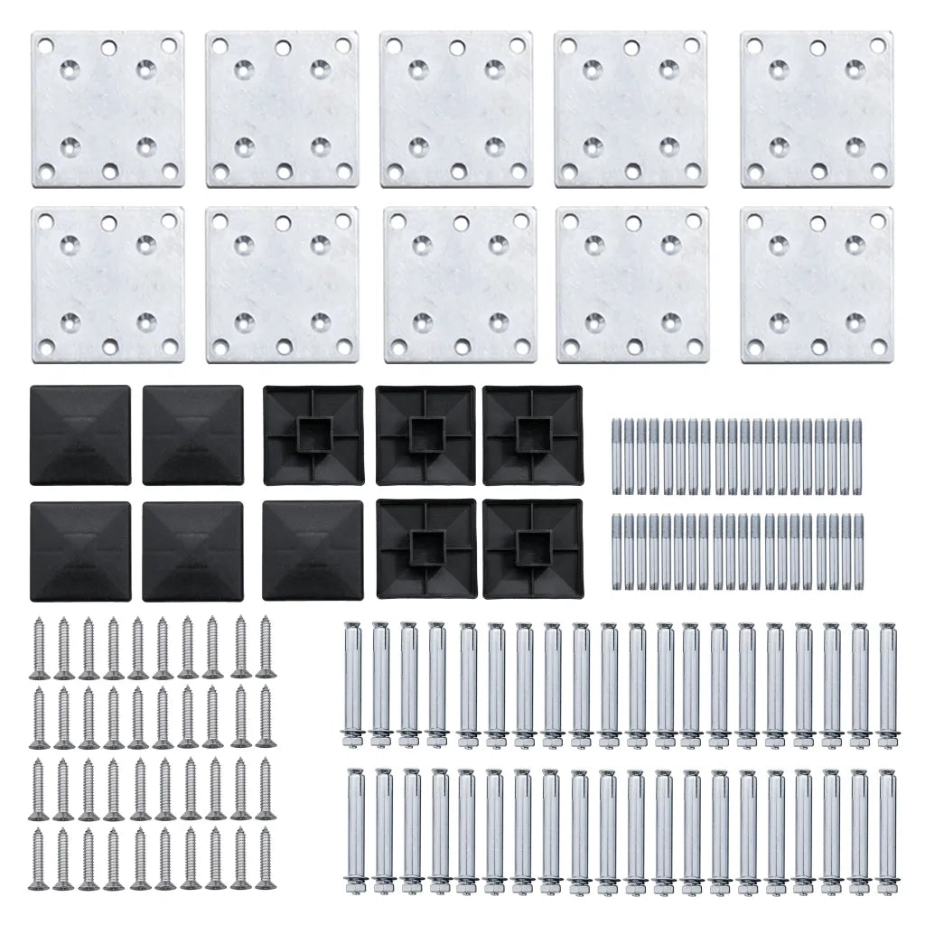 Set Pannelli di Recinzione in WPC 1484x(105-186) cm Nero 3070444