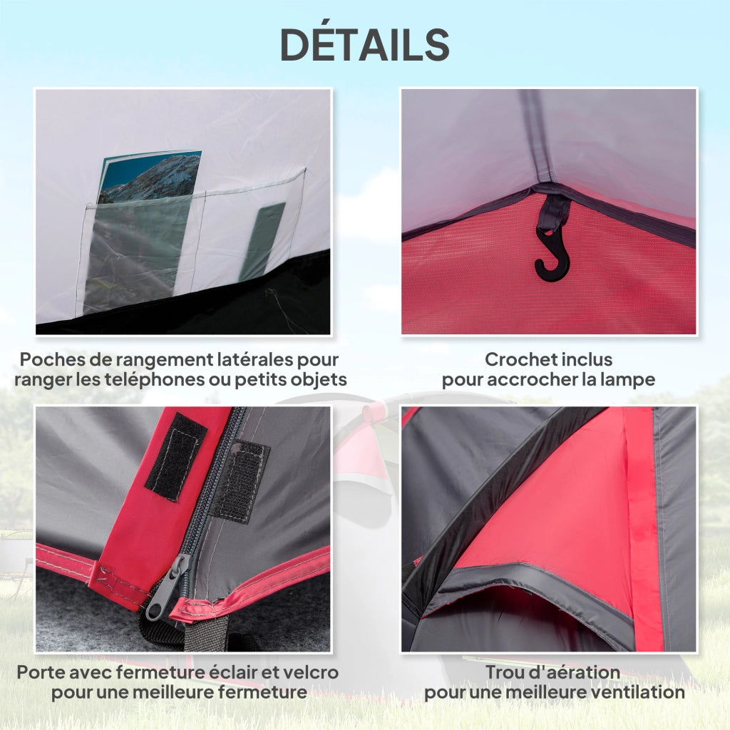 Tenda da campeggio familiare 2-3 persone ¨C zephmum ¨C Grigio/Rosa 4.26x2.06x1.54 m