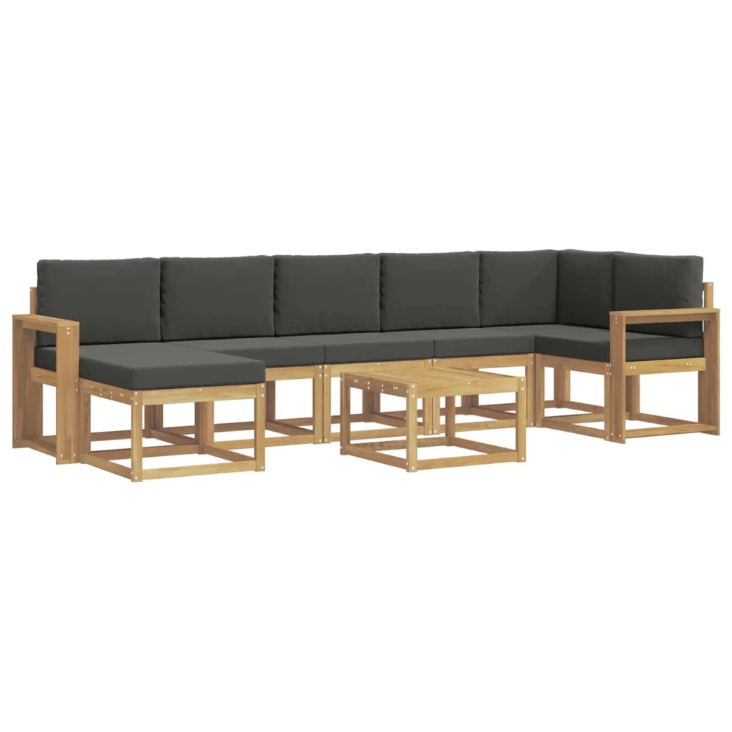 Set di divani da esterno 8 pcs Bianco e Antracite Poliestere
