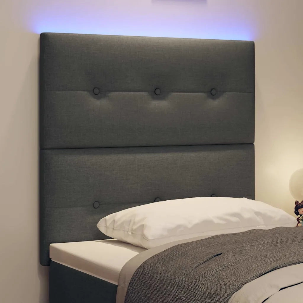 Testiera LED con strisce LED Grigio scuro 90 cm Tessuto 3338398