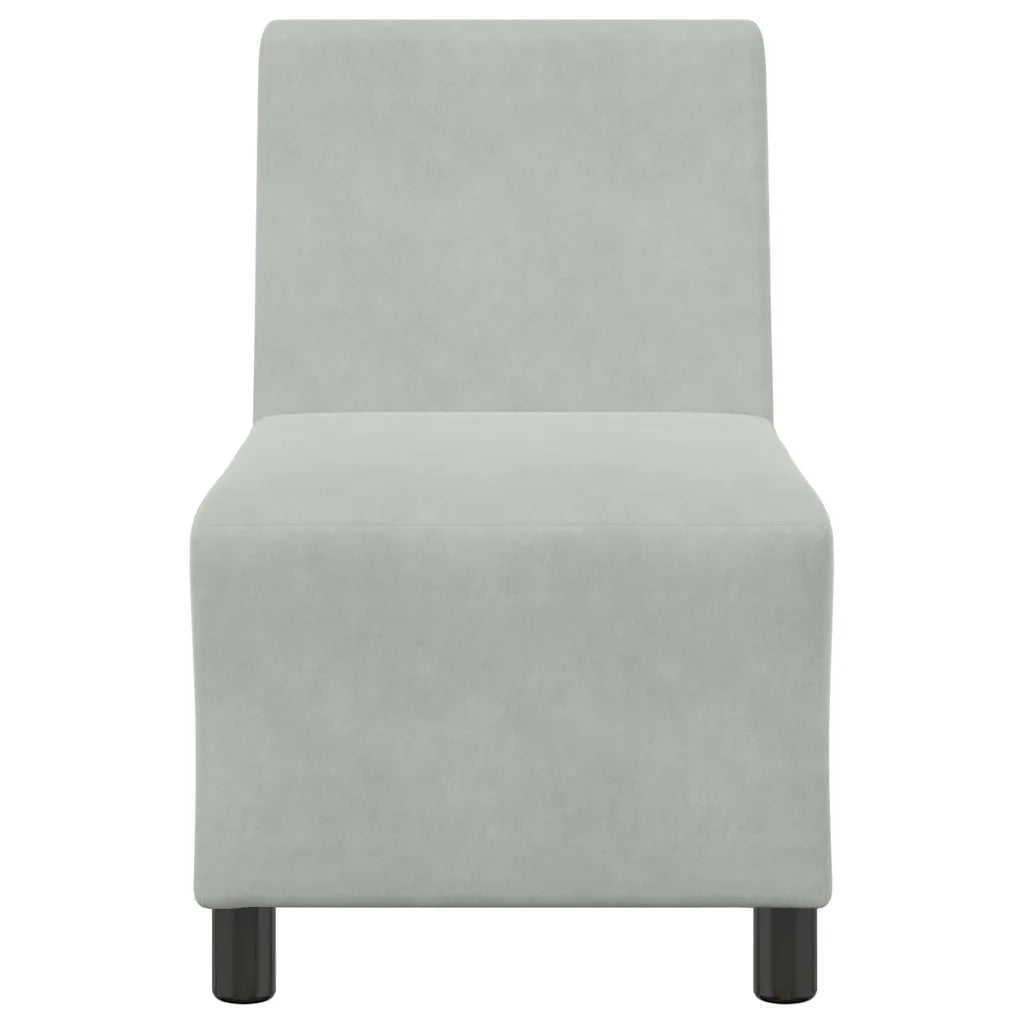 Divano componibile senza braccioli grigio chiaro 55 cm in velluto 4108479