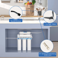 Naturewater Filtro dell'acqua a 5 livelli NW-PR305, con cartucce filtranti da 254 mm, con rubinetto