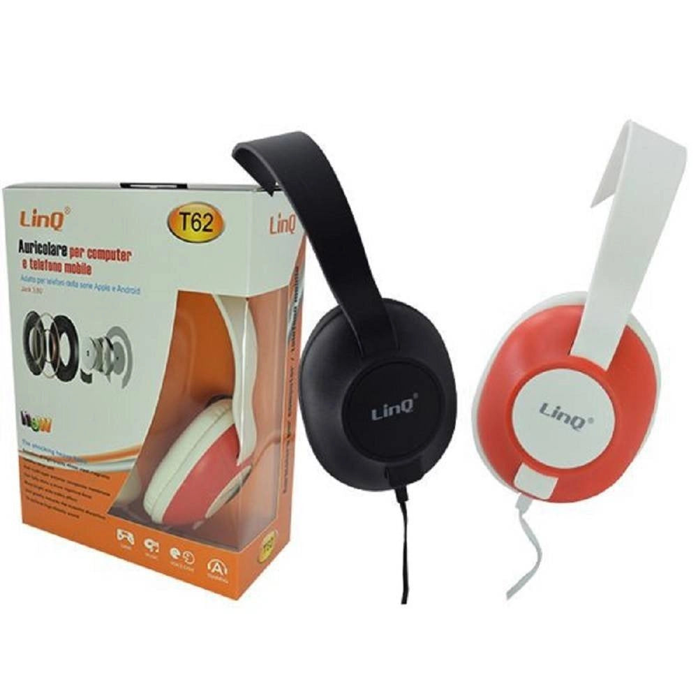 Trade Shop - Cuffie On-ear Con Padiglioni Morbidi Con Jack 3,5mm Per Pc Computer Cellulare T62 -
