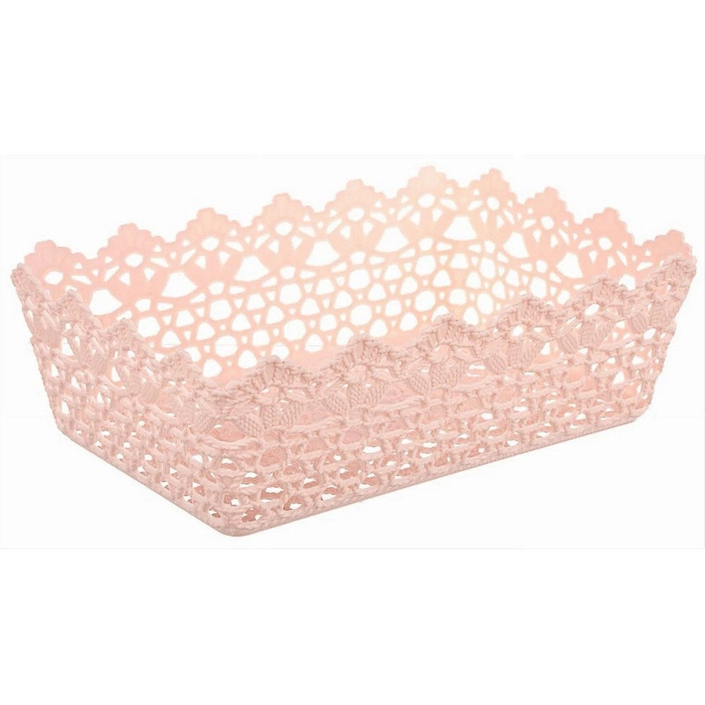 Trade Shop - Cestino Porta Tutto Oggetti Plastica Rettangolare 29.8x19.8x9.6cm Multiuso 79472 -