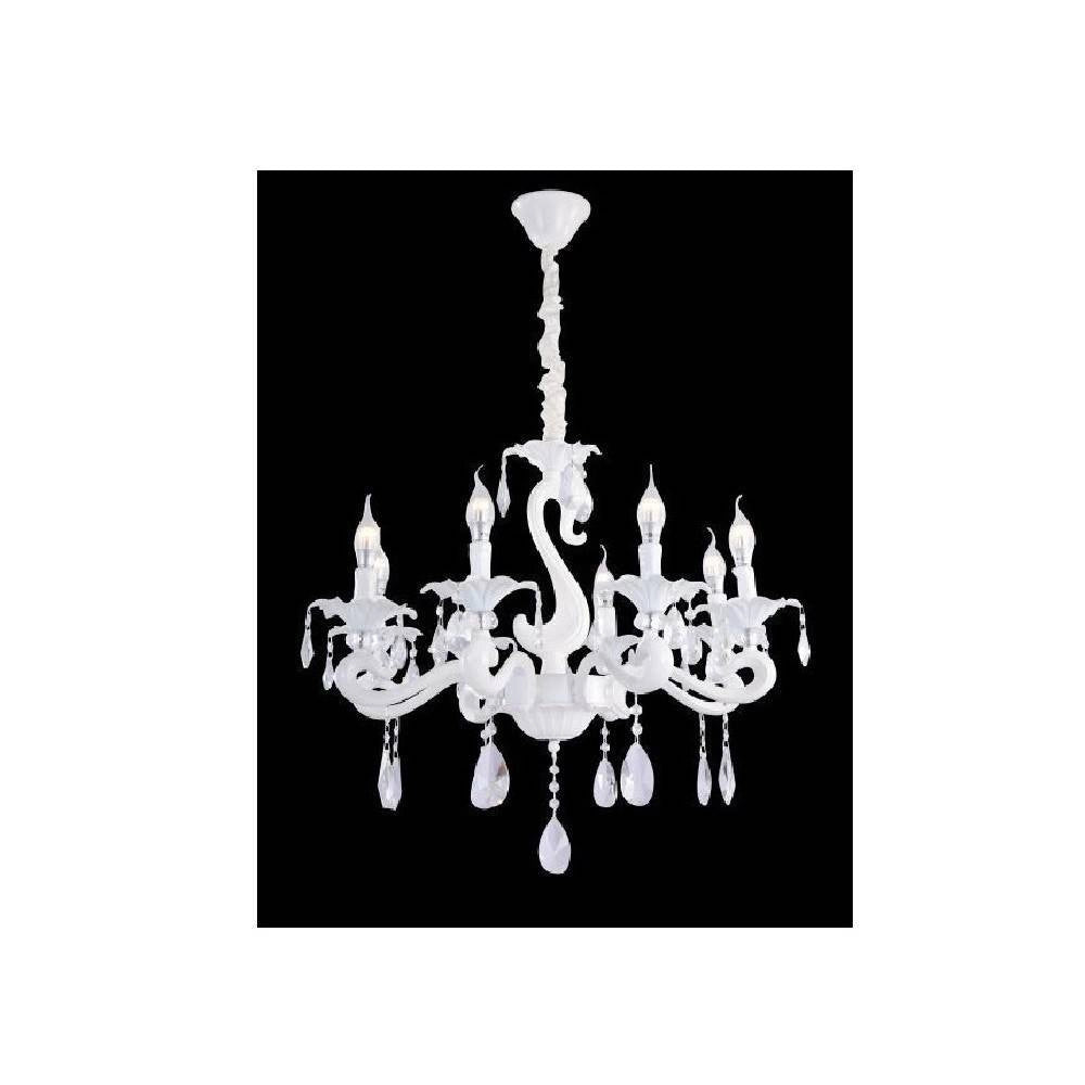 Trade Shop - Lampadario Da Soffitto Classico 8 Bracci Attacco E14 Vetro Cristallo A15-8 -