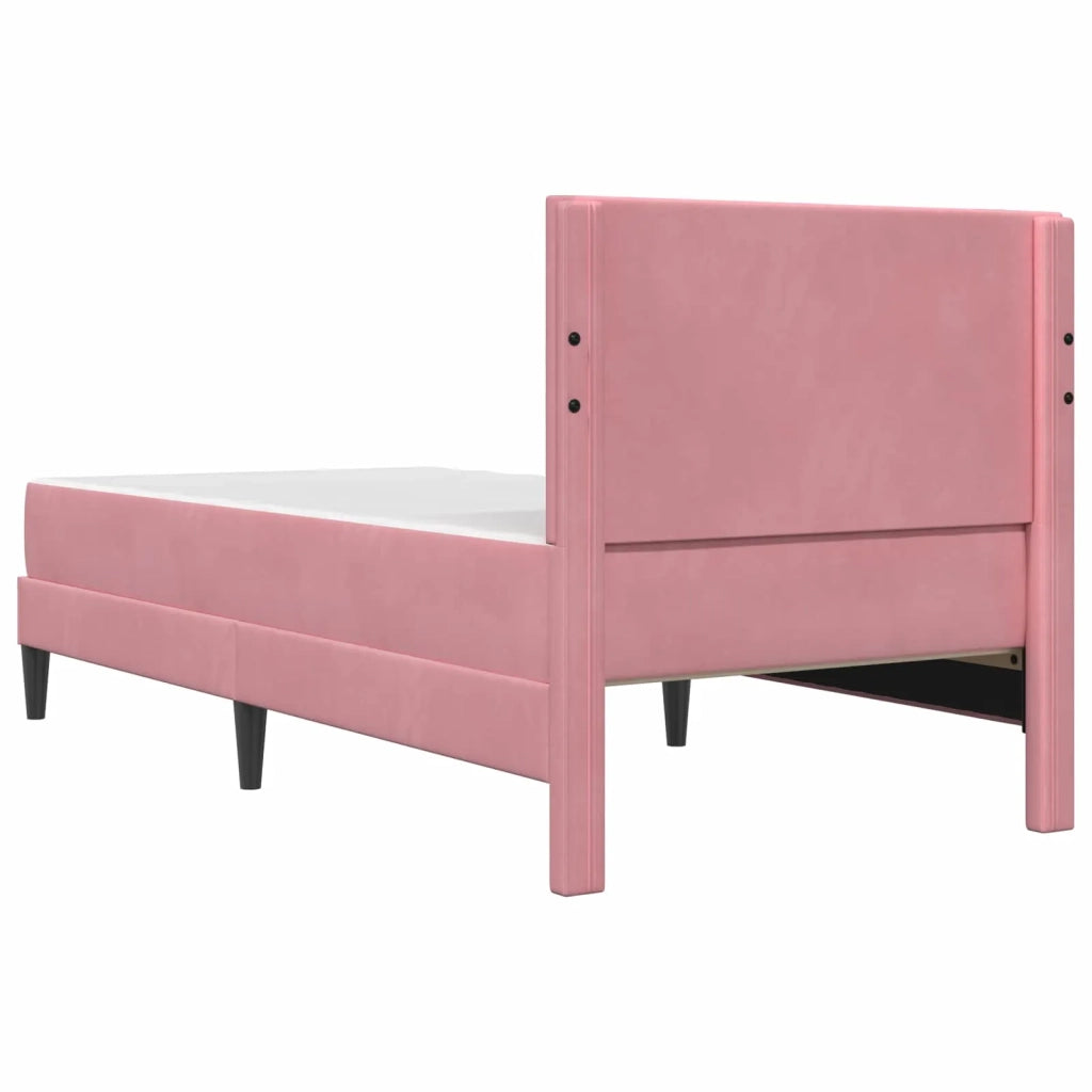 Struttura letto con materasso Rosa 90 x 190 cm Velluto 3415021