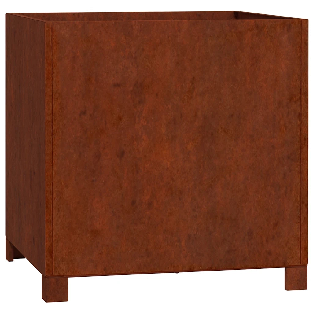 Fioriera con Gambe Ruggine 49x47x50 cm Acciaio Corten