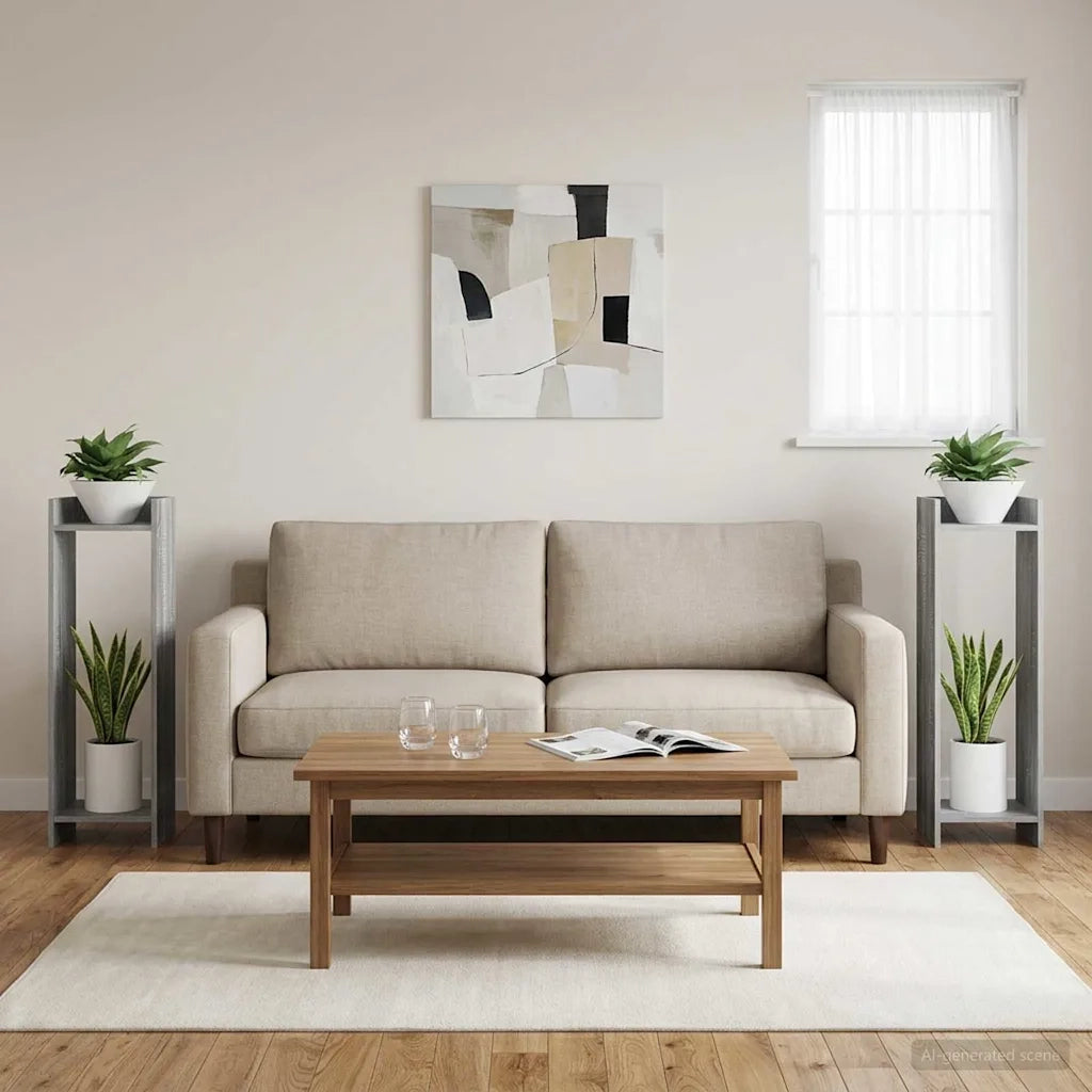 Supporto per piante 2 pcs Sonoma grigia 30 x 30 x 100 cm 899573