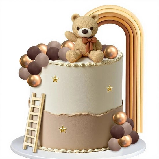 Decorazione per torta a forma di birra - 18 pezzi - Decorazione per bambini - Arcobaleno bohemien - Decorazione divertente - Tinta naturale.