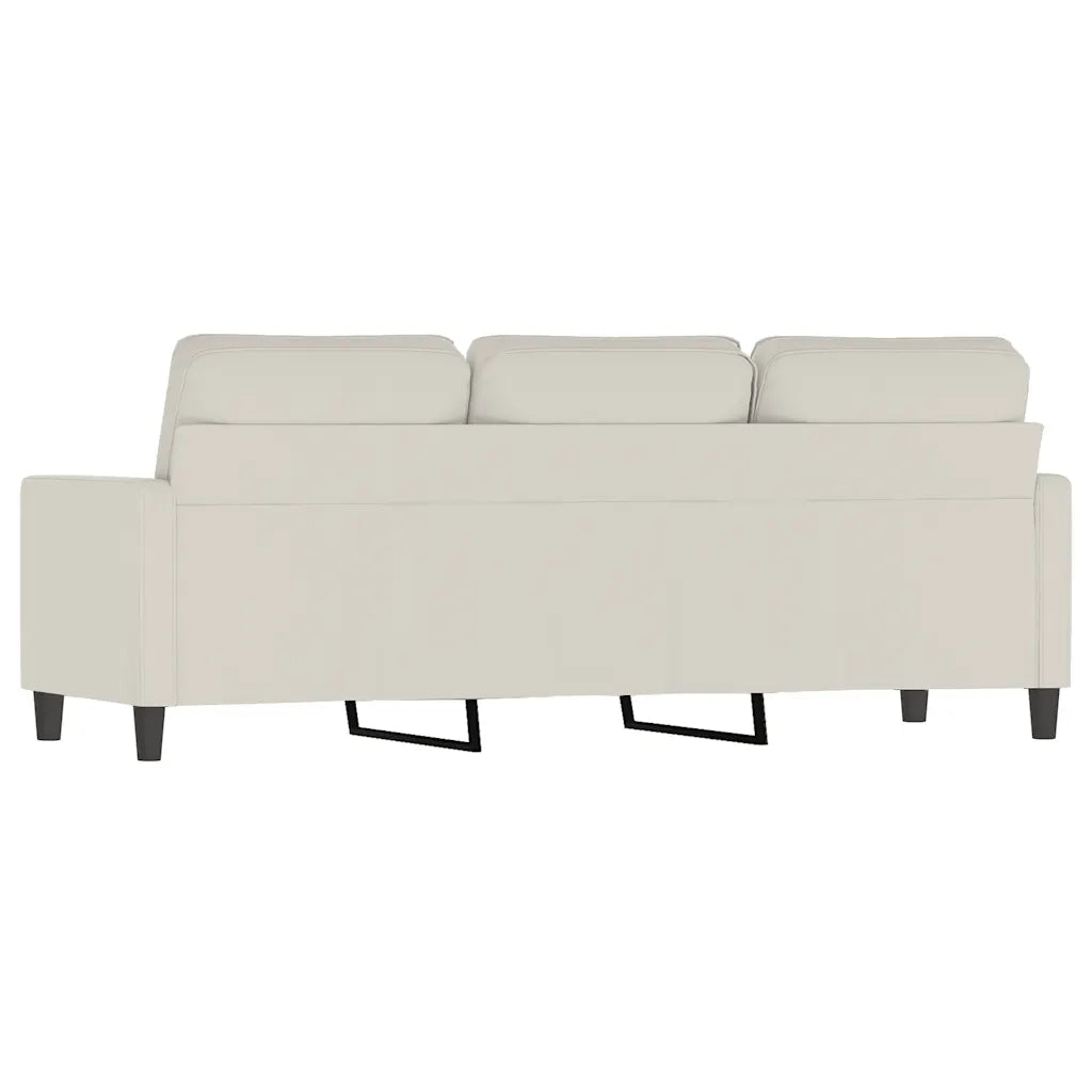 Divano a 3 Posti Crema 180 cm in Velluto 359217