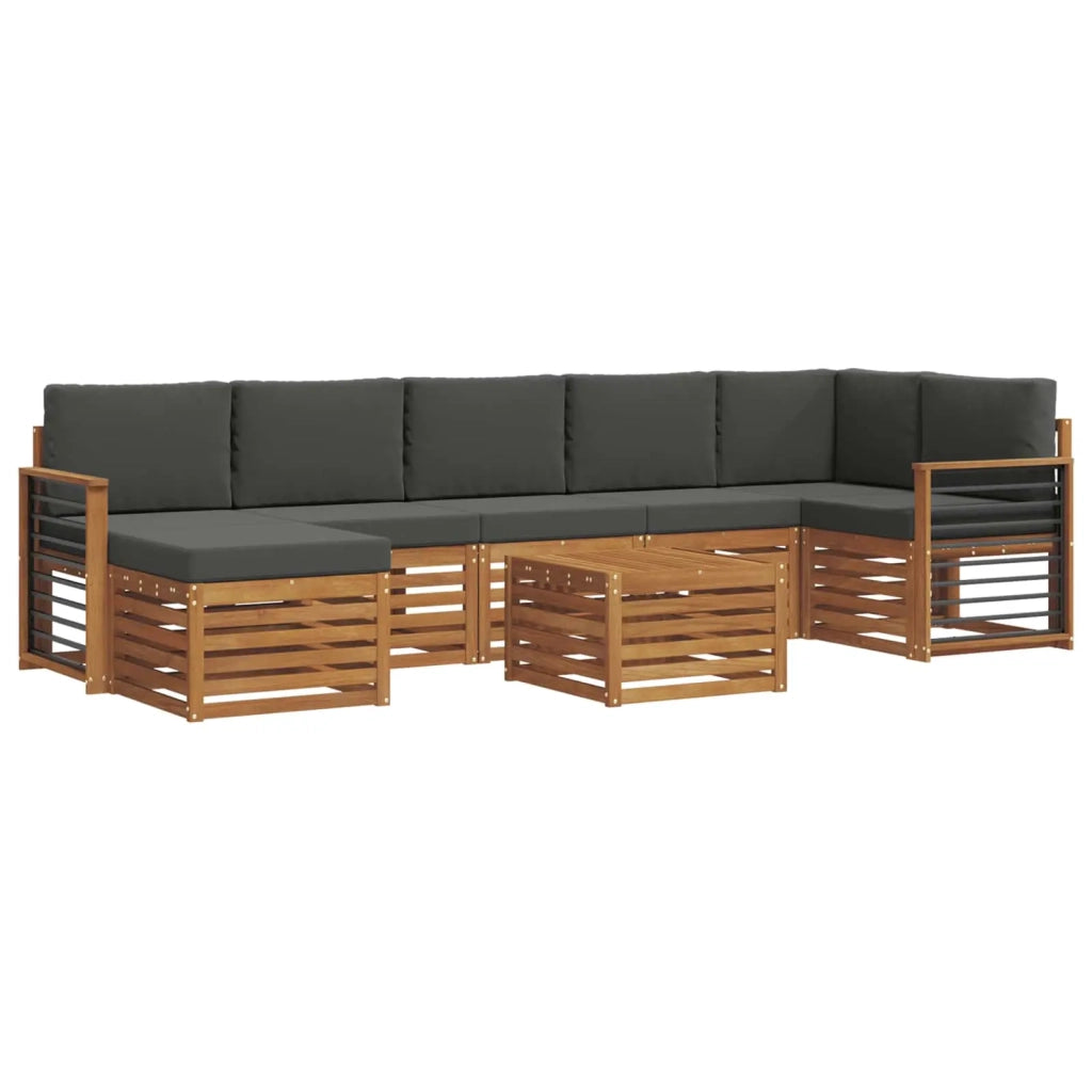 Set divano sezionale con cuscino 8 pcs Naturale e Antracite 3375222