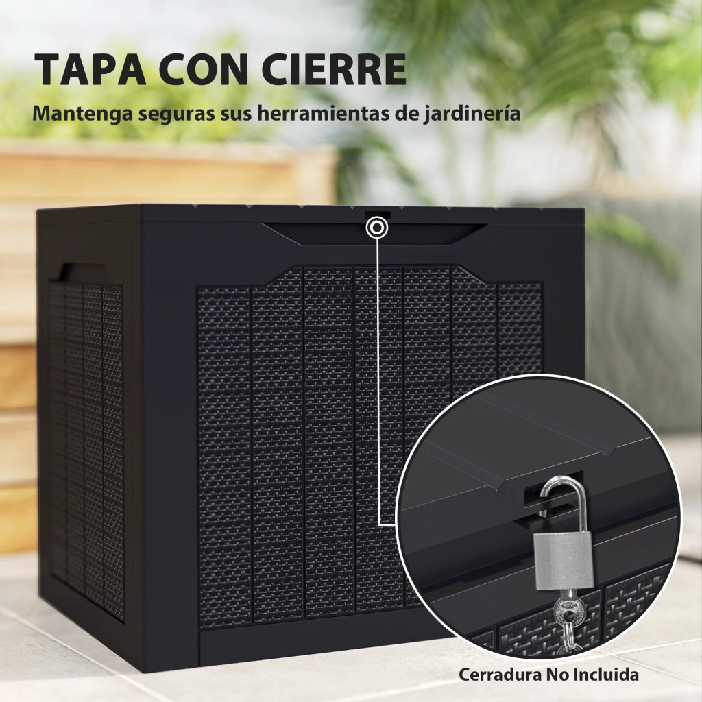 Cassettiera da esterno in polipropilene impermeabile ¨C zephmum ¨C 56x41x50 cm nero