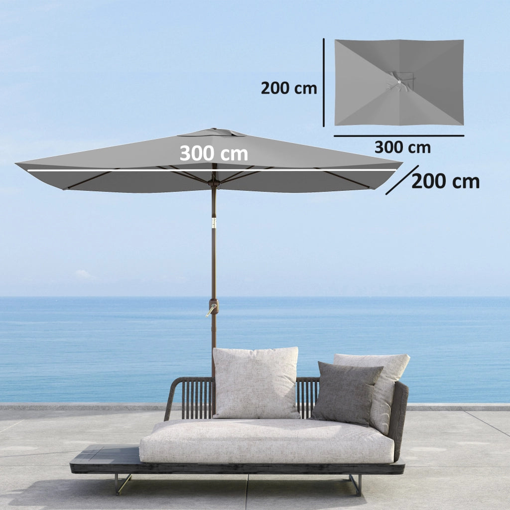 Toldo da giardino 3x2 m ¨C Zephmum ¨C Grigio con protezione UV 50+