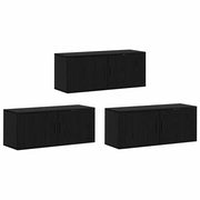 Set Mobile TV da Parete 3 pz | Armadietto TV | Mobile Porta TV Rovere Nero 100 x 34,5 x 40 cm