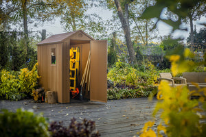 Casetta da Giardino Porta Attrezzi 125,8x184,5x205,1 cmin Evotech+ Keter Darwin 4x6 Marrone