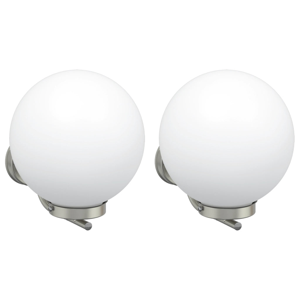 Lampade da Parete da Esterno  2 pz Acciaio Inossidabile Argento IP44
