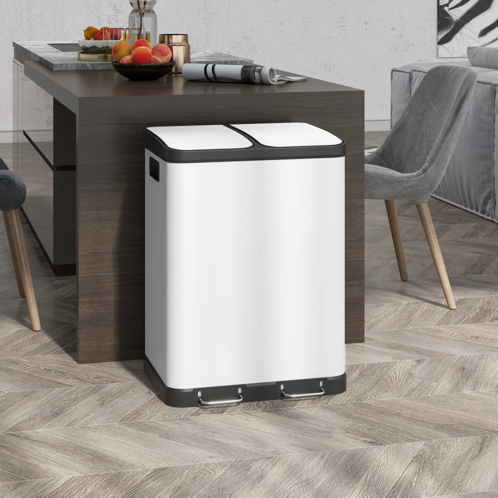 Bidone doppio 2x30L con pedale ¨C zephmum ¨C grigio antracite