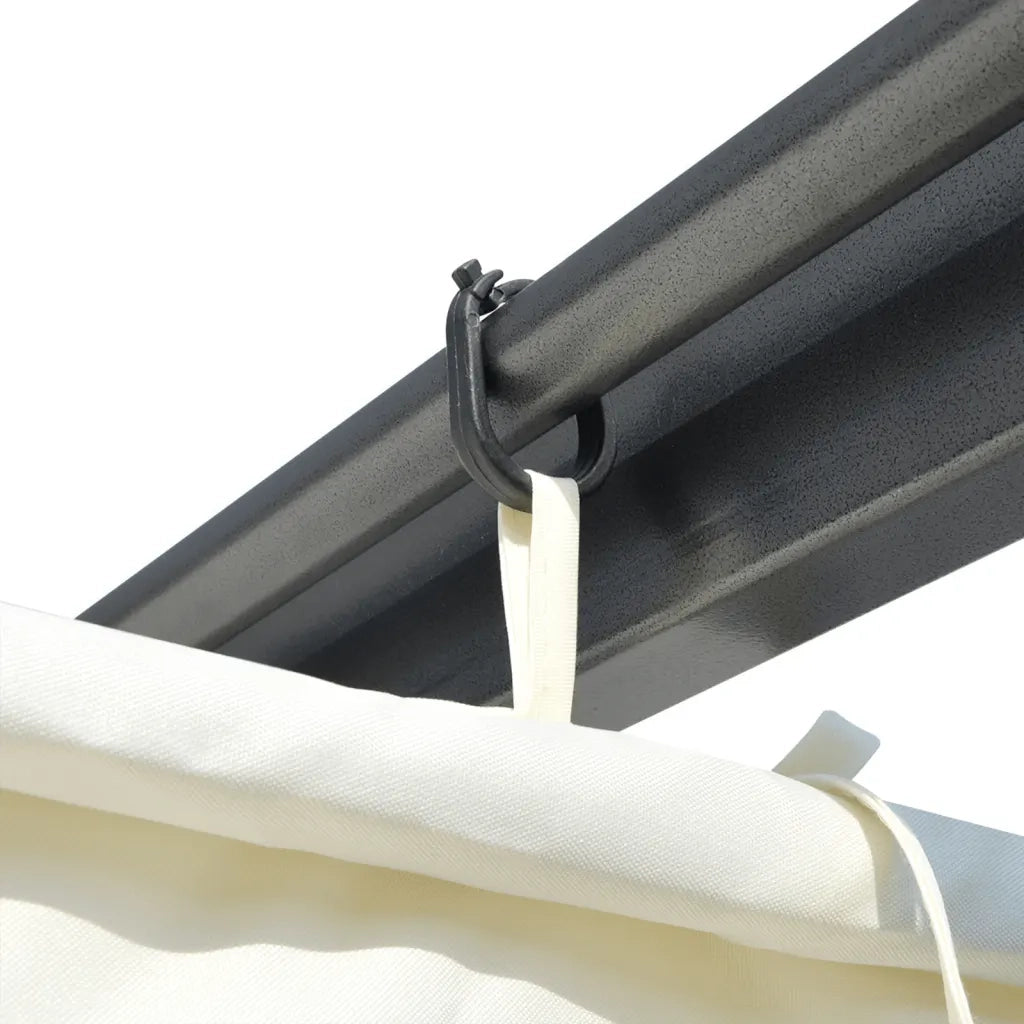 Pergola da Giardino Tetto Retrattile Bianco Crema 3x3 m Acciaio cod mxl 75606