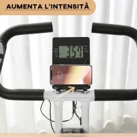 Cyclette Pieghevole Magnetica 8 Livelli, Display LCD, Rotelle e Sellino Regolabile, Nero