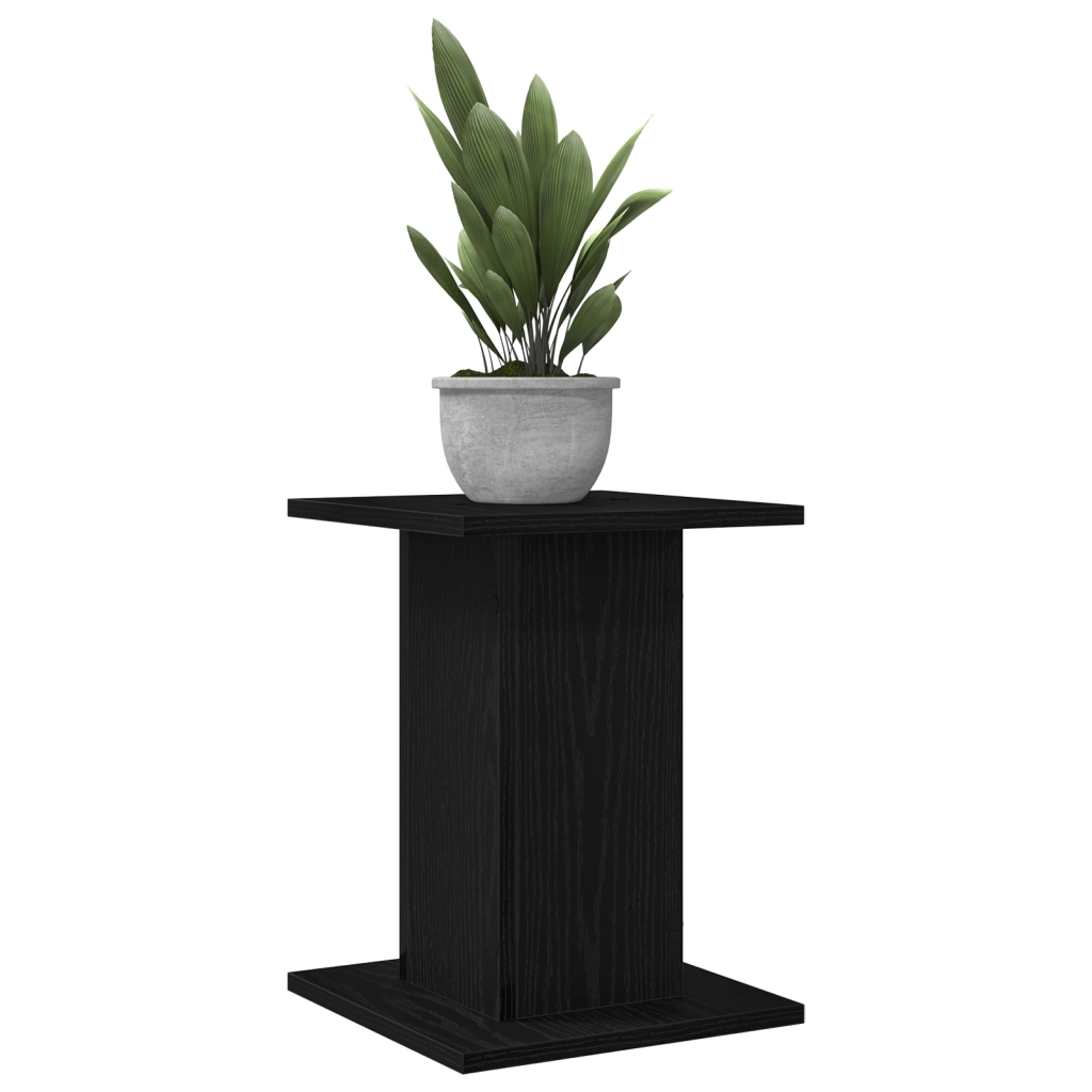 Supporto per piante  2 pezzi Rovere Nero 30x30x40 cm Legno ingegnerizzato