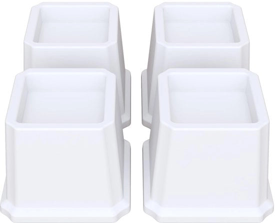 Aumentatori di livello - Supporto robusto - Bianco - Set di 4 pezzi - Adatto per mobili pesanti