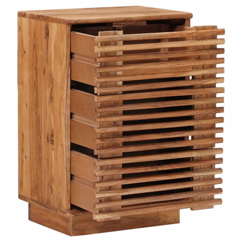 Comodino a muro fatto a mano Marrone Teak 40 x 30 x 60 cm