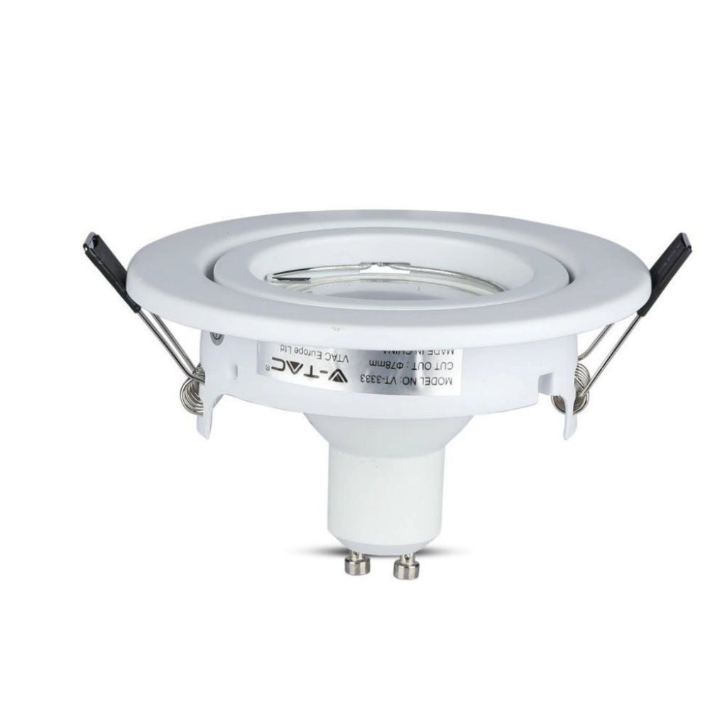 3 PZ Faretti LED Incasso Rotondo Orientabile 5W Carcassa Bianco 6400K Freddo con Lampada GU10 Sostituibile SKU 8883
