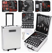 Set di attrezzi da 1031 pezzi in kit a rotazione | Incluso chiave a combinazione, chiave inglese e accessori | Kit di attrezzi professionale completo