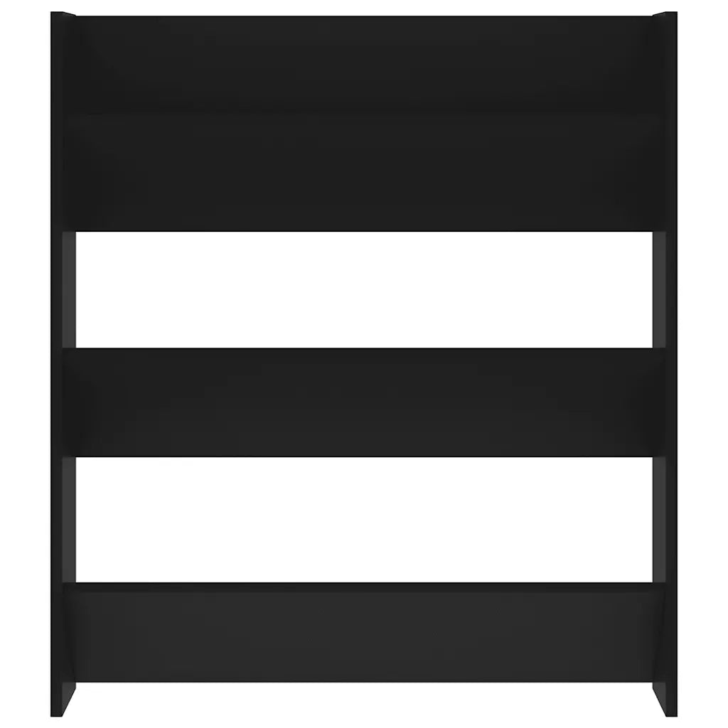 Scarpiera a Muro Nera 80x18x90 cm in Legno Multistrato 806779