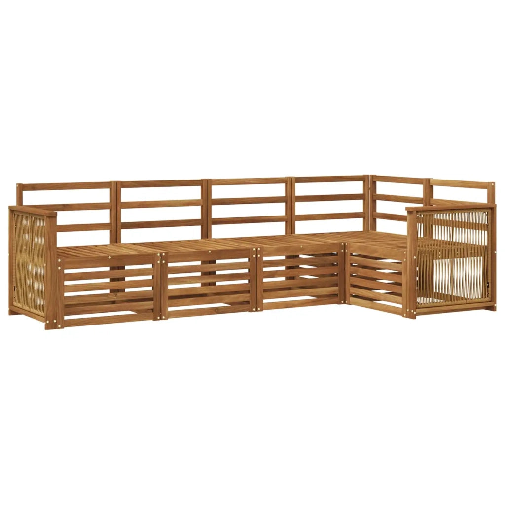 Set divano sezionale 4 pcs Naturale Legno di Acacia Massello 3384355