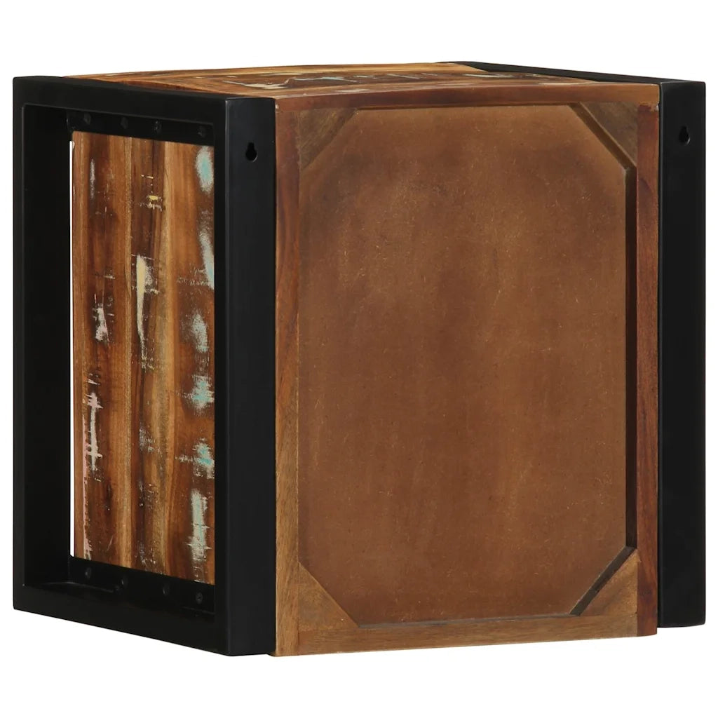 Comodini 2 pz-Set di 2 Tavolino da notte Multicolore 40x35x40cm in Legno Massello Recupero 735364