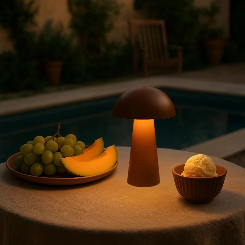 Lampada da tavolo LED fungo marrone Mireo Rabalux