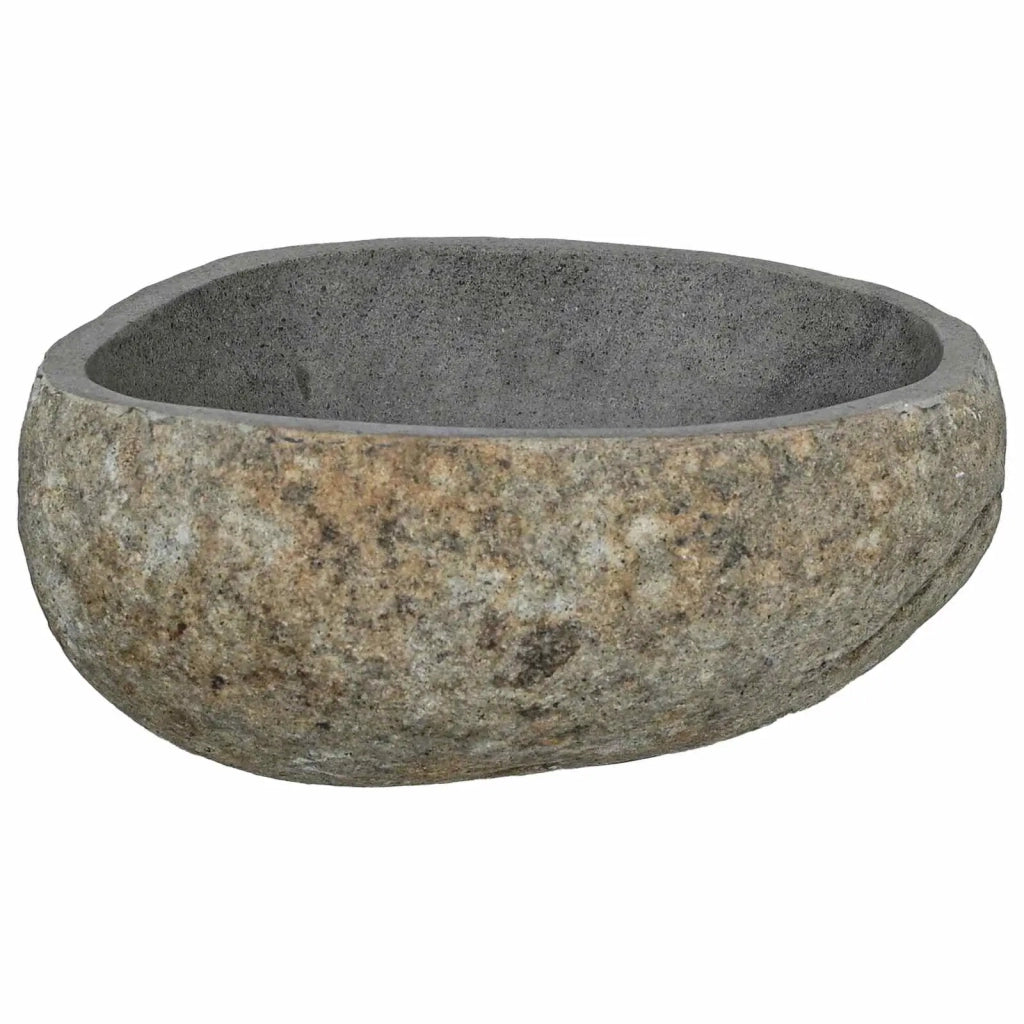 Basin in pietra fluviale Grigio chiaro 45 x 35 x 15 cm CFW3818963